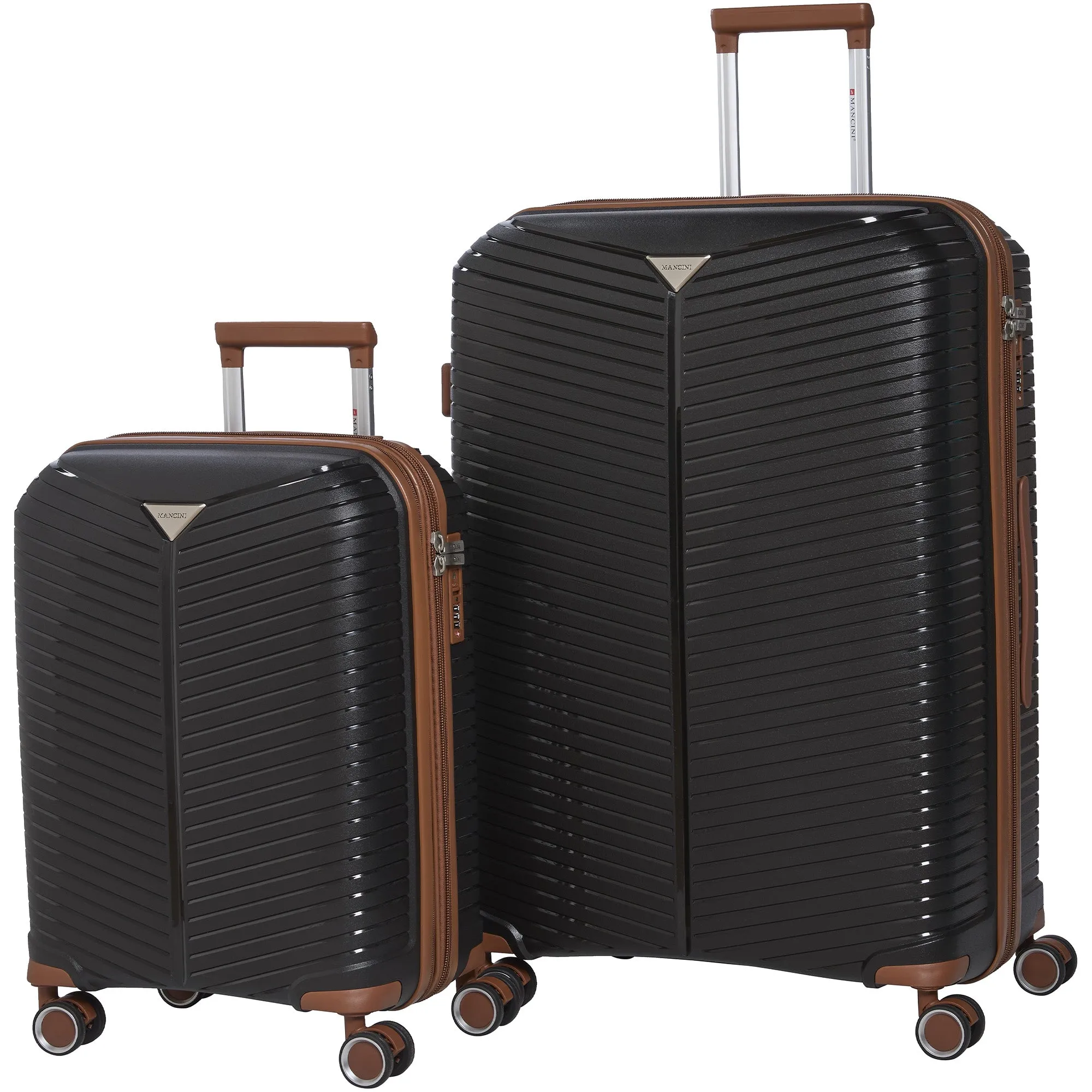 Mancini St. Lucia Collection Polypropylene Spinner Luggage 2-Piece Set (Carry-On & Large)