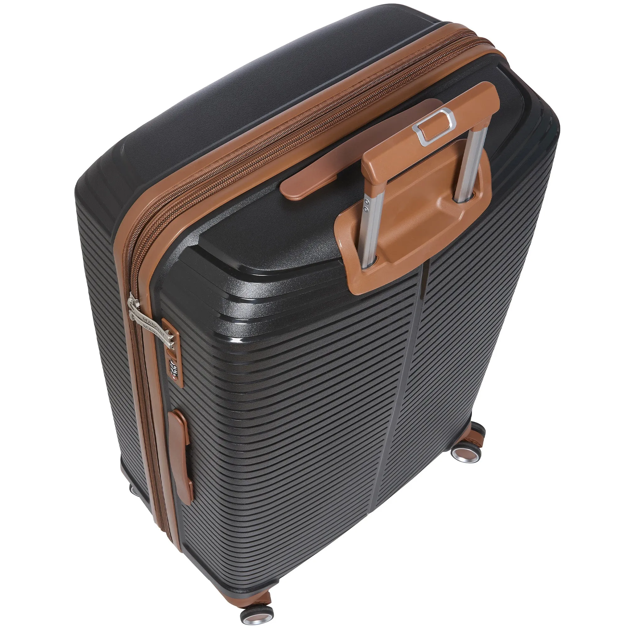 Mancini St. Lucia Collection Polypropylene Spinner Luggage 2-Piece Set (Carry-On & Large)