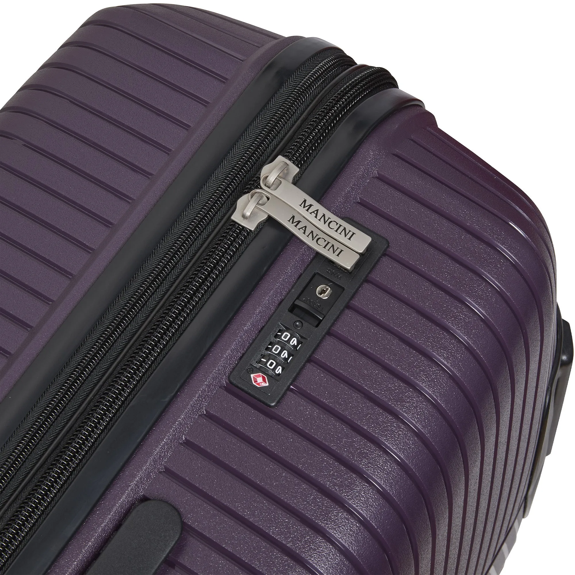 Mancini St. Lucia Collection Polypropylene Spinner Luggage 2-Piece Set (Carry-On & Large)