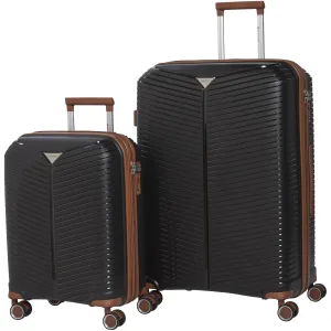 Mancini St. Lucia Collection Polypropylene Spinner Luggage 2-Piece Set (Carry-On & Large)