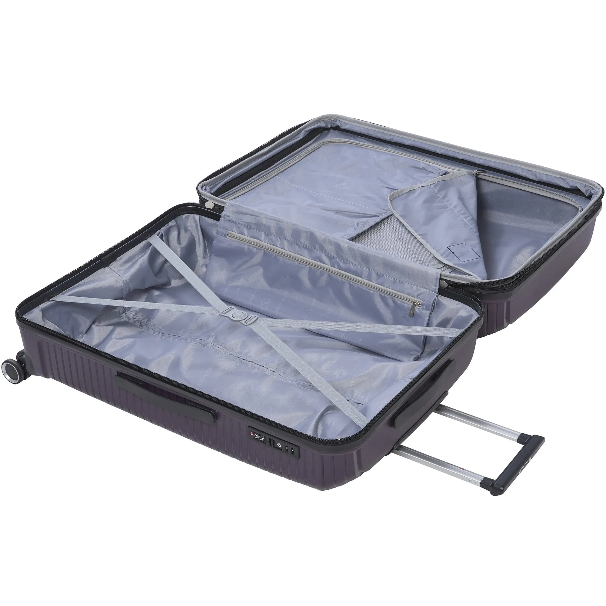 Mancini St. Lucia Collection Polypropylene Spinner Luggage 2-Piece Set (Carry-On & Large)