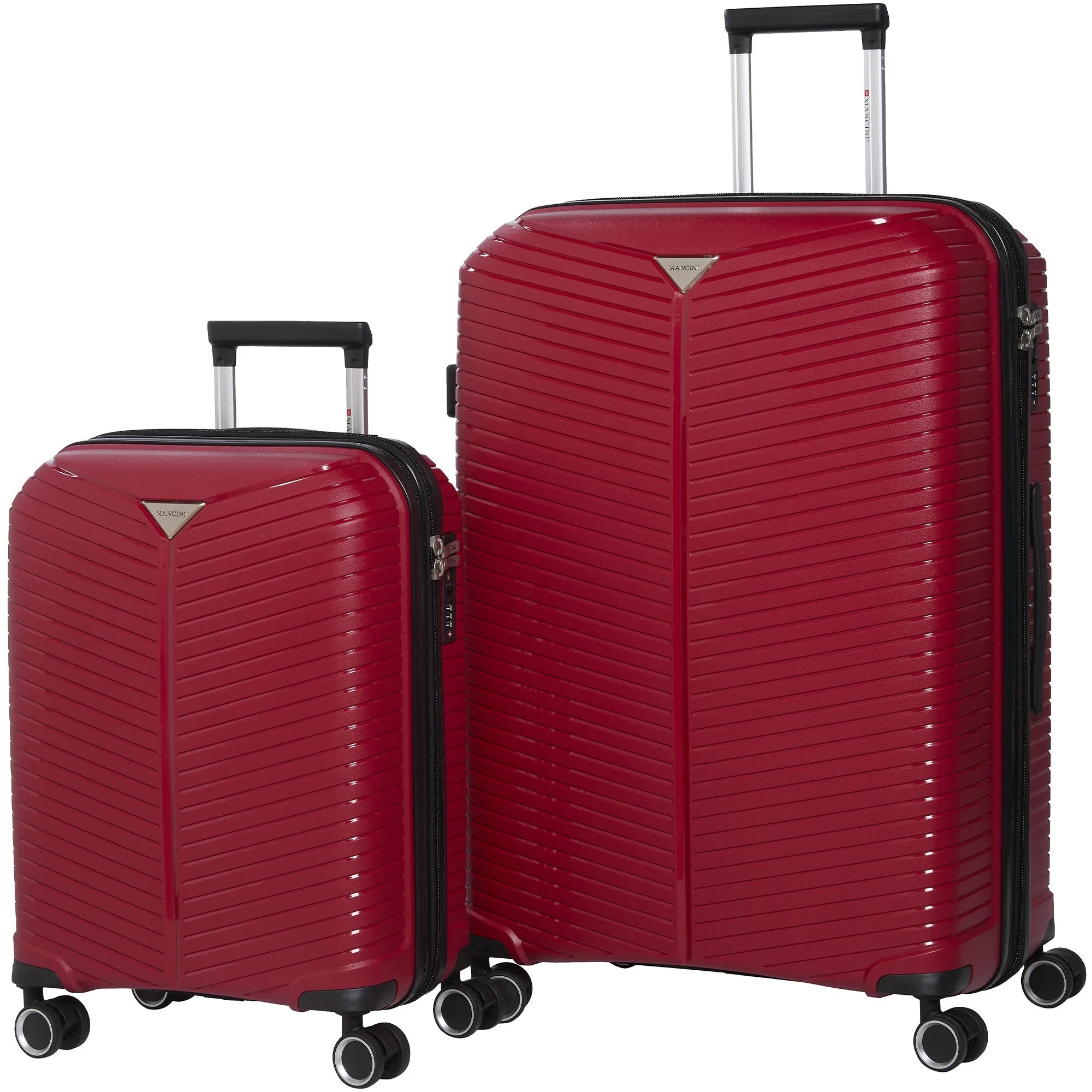 Mancini St. Lucia Collection Polypropylene Spinner Luggage 2-Piece Set (Carry-On & Large)