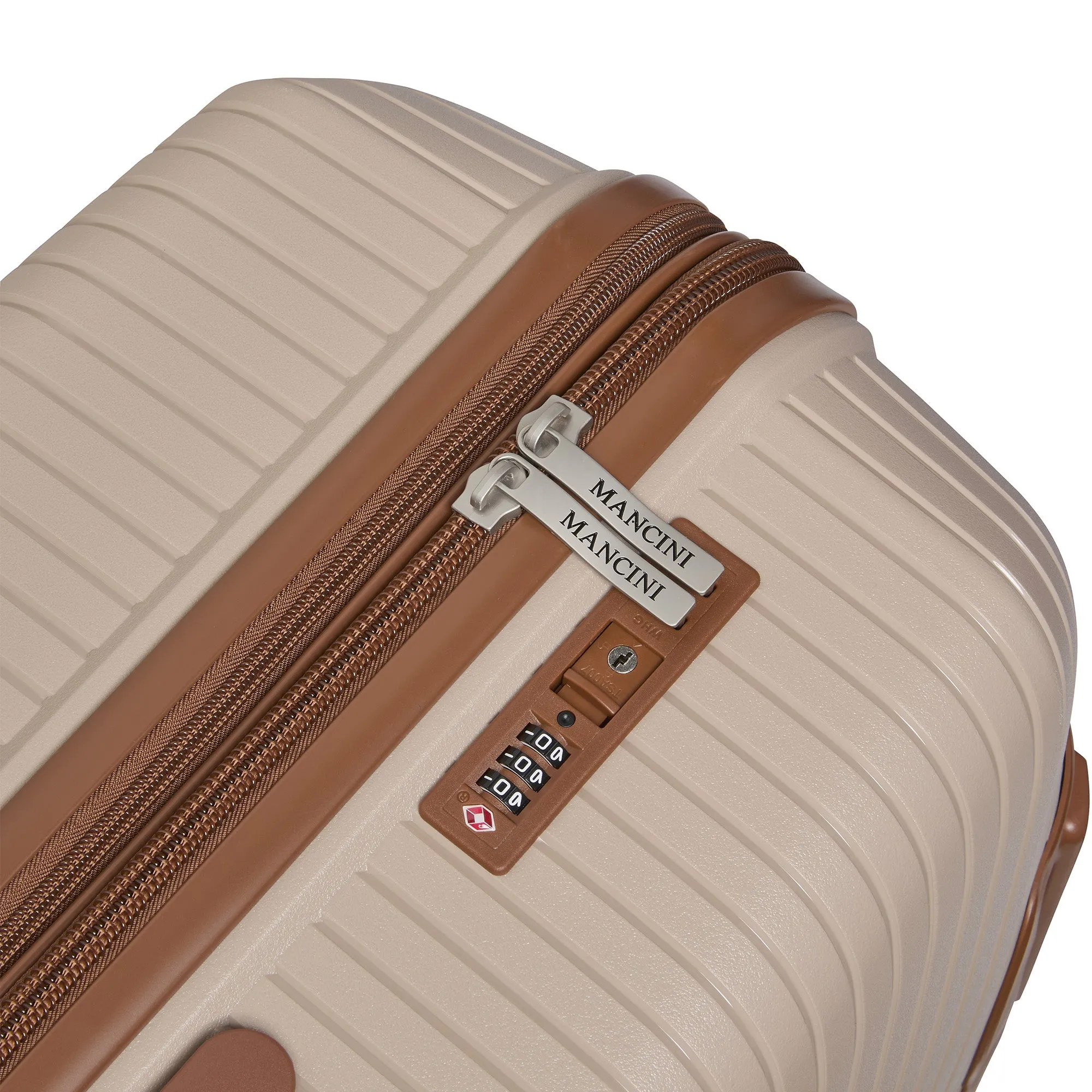 Mancini St. Lucia Collection Polypropylene Spinner Luggage 2-Piece Set (Carry-On & Large)