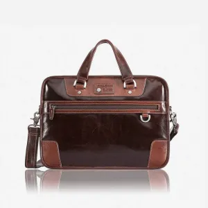 Oxford Medium Laptop Briefcase - Tobacco